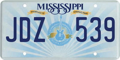 MS license plate JDZ539