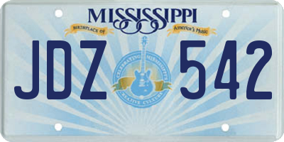 MS license plate JDZ542