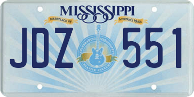 MS license plate JDZ551