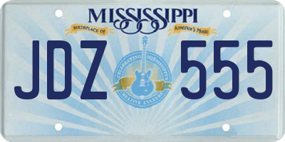 MS license plate JDZ555
