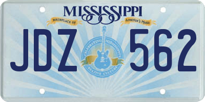 MS license plate JDZ562