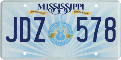 MS license plate JDZ578