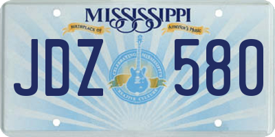 MS license plate JDZ580