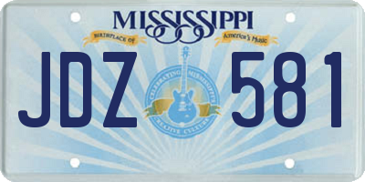 MS license plate JDZ581