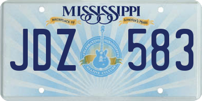 MS license plate JDZ583
