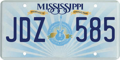 MS license plate JDZ585