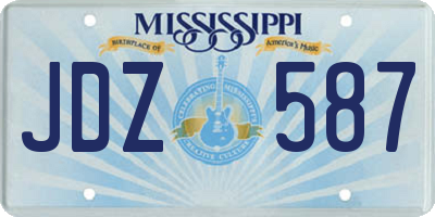 MS license plate JDZ587