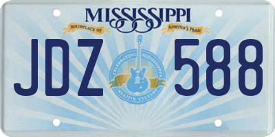 MS license plate JDZ588