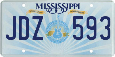 MS license plate JDZ593