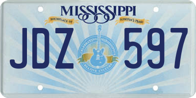MS license plate JDZ597