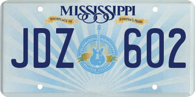 MS license plate JDZ602