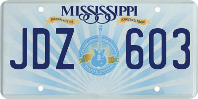 MS license plate JDZ603