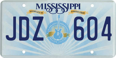 MS license plate JDZ604