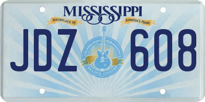 MS license plate JDZ608