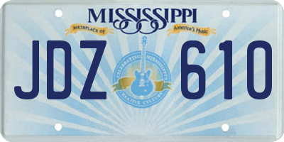 MS license plate JDZ610