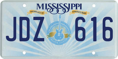 MS license plate JDZ616