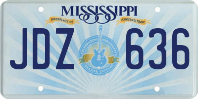 MS license plate JDZ636