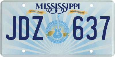 MS license plate JDZ637