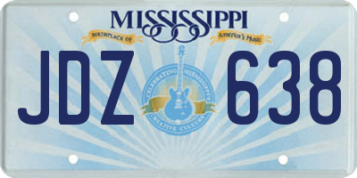 MS license plate JDZ638