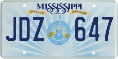 MS license plate JDZ647