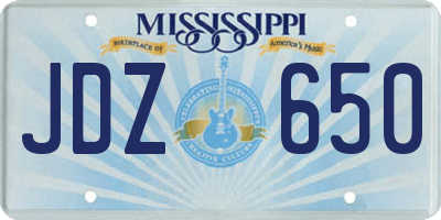 MS license plate JDZ650