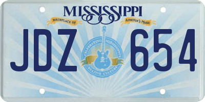 MS license plate JDZ654