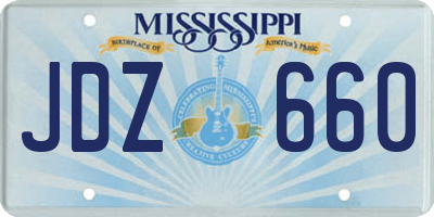 MS license plate JDZ660
