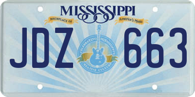 MS license plate JDZ663