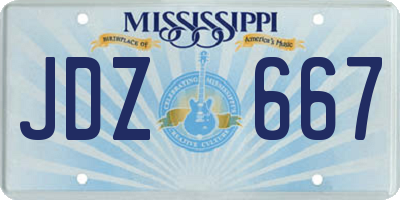 MS license plate JDZ667
