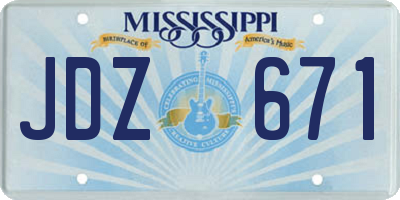 MS license plate JDZ671