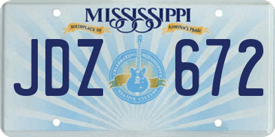 MS license plate JDZ672