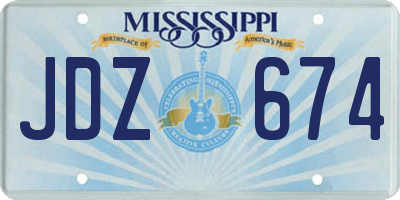 MS license plate JDZ674