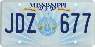 MS license plate JDZ677