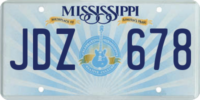 MS license plate JDZ678