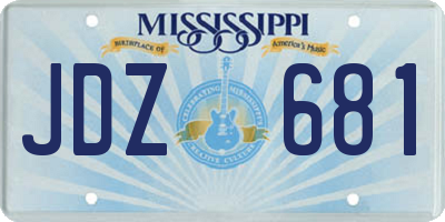 MS license plate JDZ681