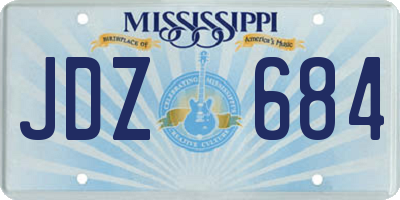 MS license plate JDZ684