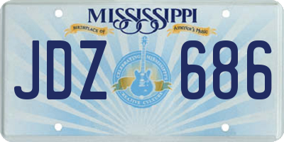 MS license plate JDZ686