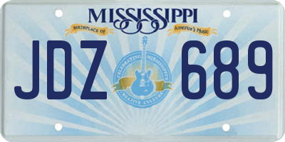 MS license plate JDZ689