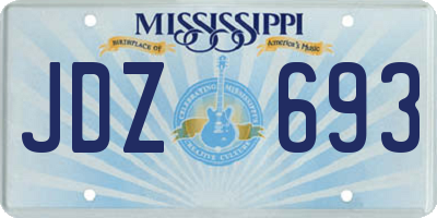 MS license plate JDZ693