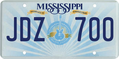 MS license plate JDZ700