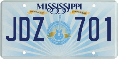 MS license plate JDZ701