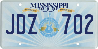 MS license plate JDZ702