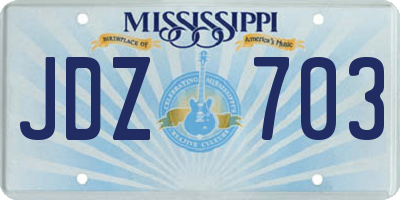 MS license plate JDZ703