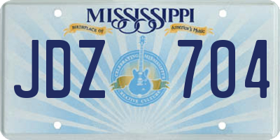 MS license plate JDZ704