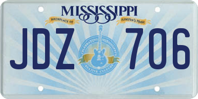 MS license plate JDZ706