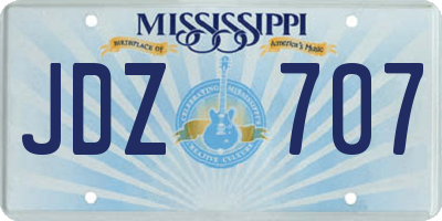 MS license plate JDZ707