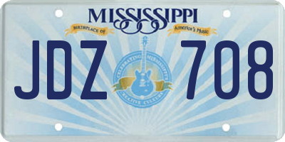 MS license plate JDZ708