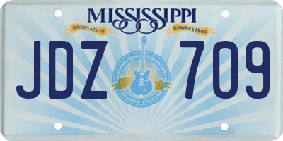 MS license plate JDZ709