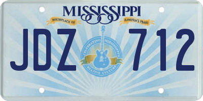 MS license plate JDZ712