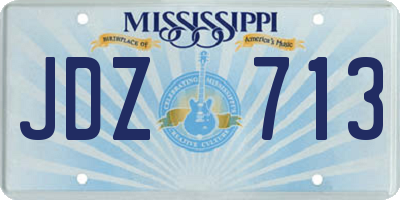 MS license plate JDZ713
